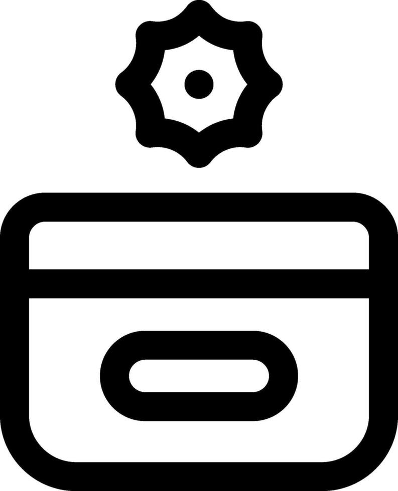 A black and white icon of a wallet vector