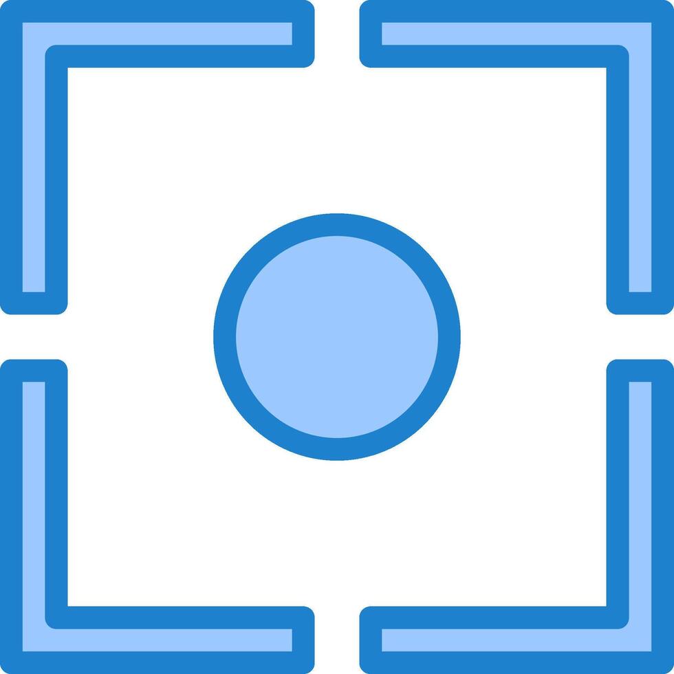 A blue square with a circle in the center vector