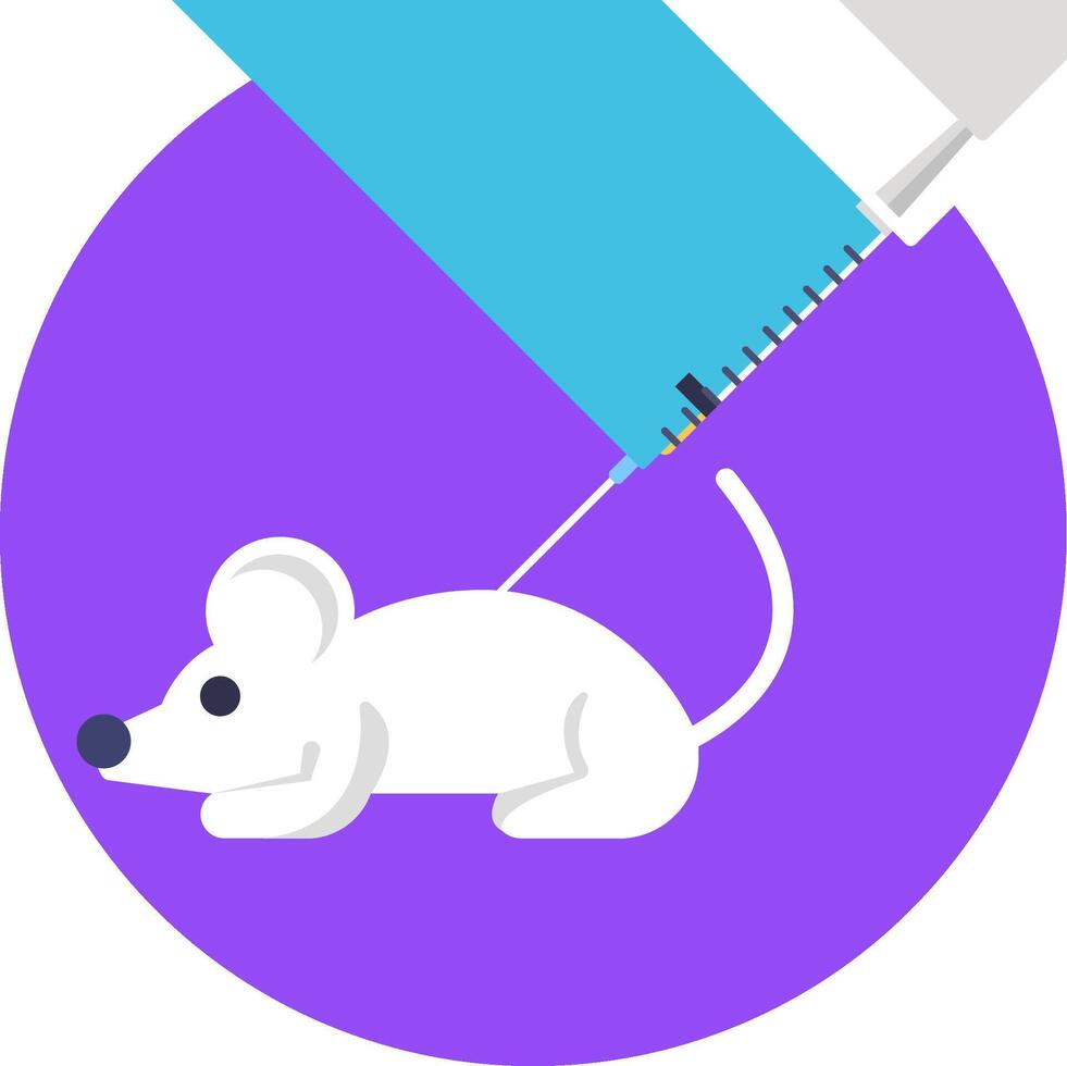 A mouse is being injected with an injection vector
