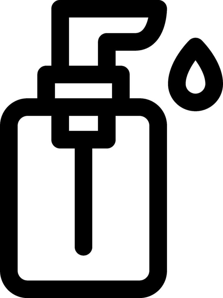 A black and white image of a bottle with a drop of liquid vector
