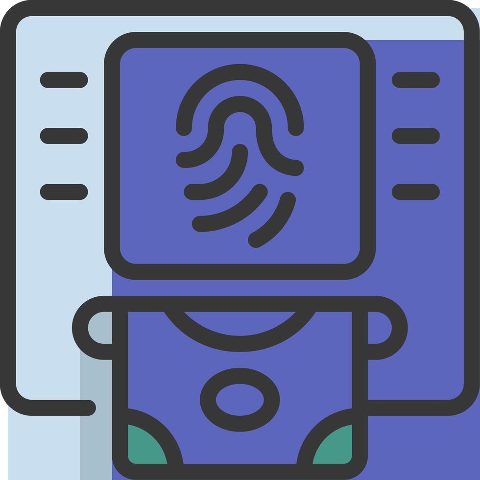 A computer with a fingerprint scanner on it vector