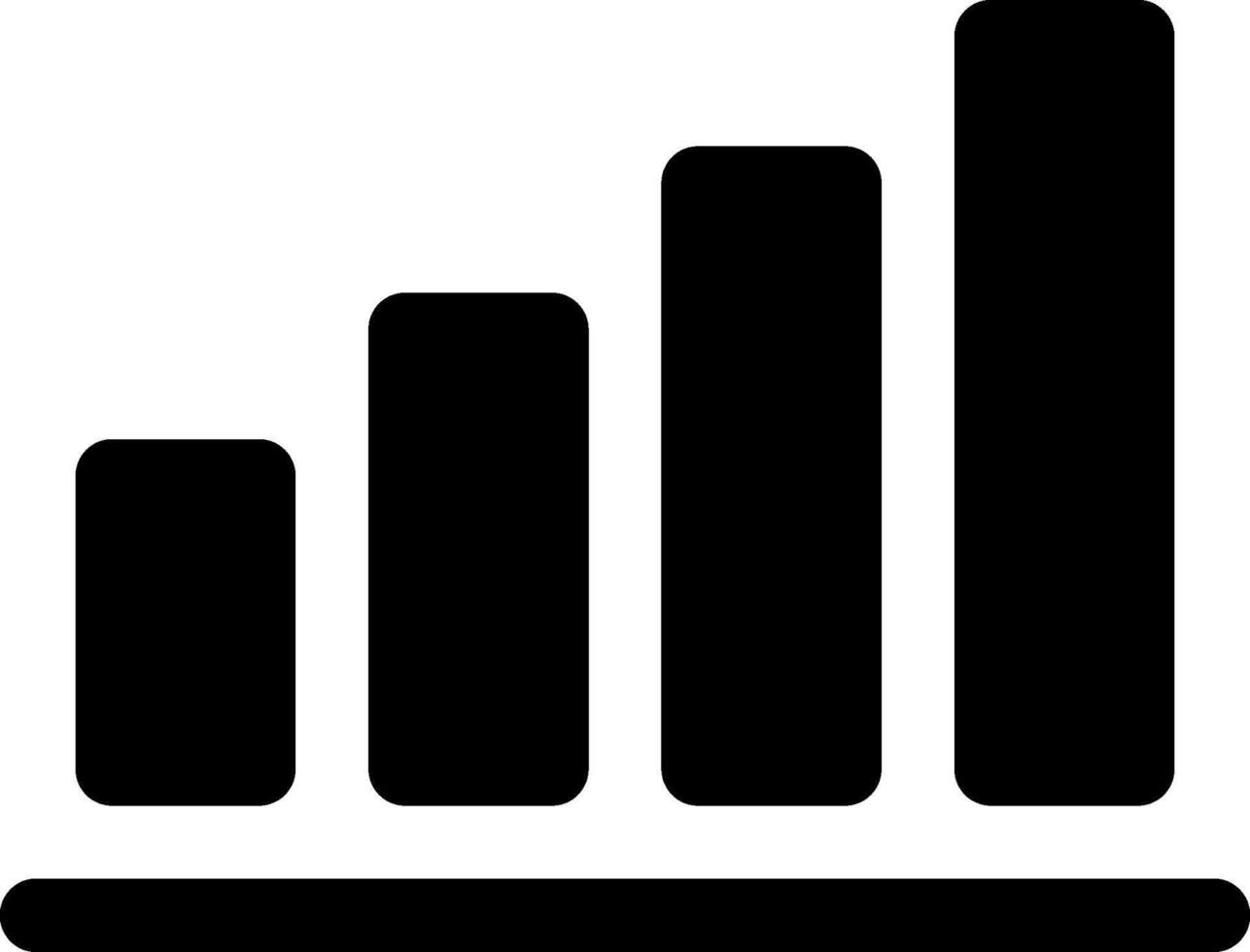A bar chart icon with a black background vector