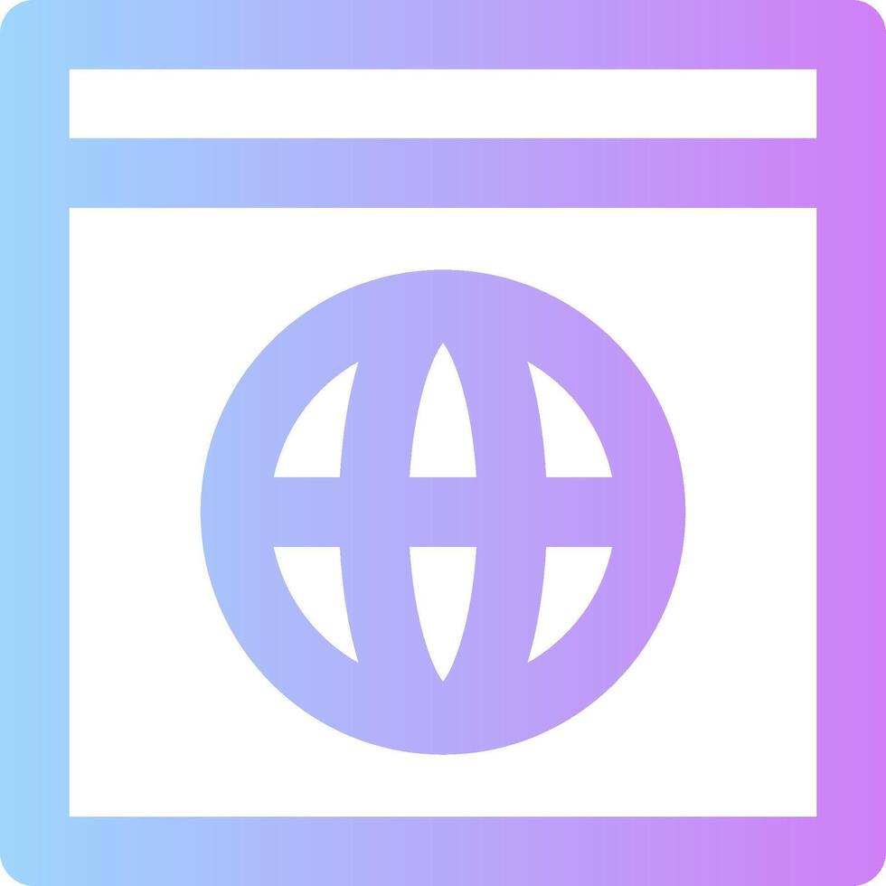 A purple and blue icon with a globe on it vector