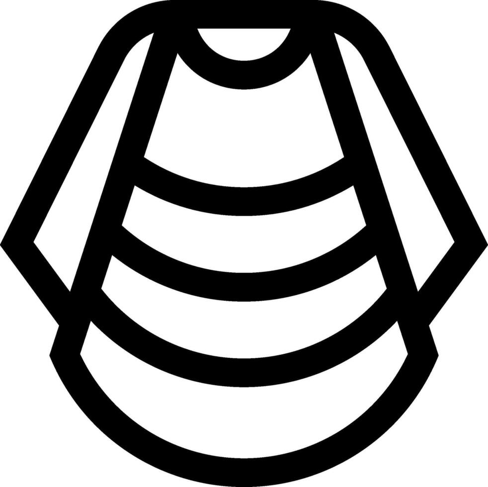 A black and white illustration of a shirt vector