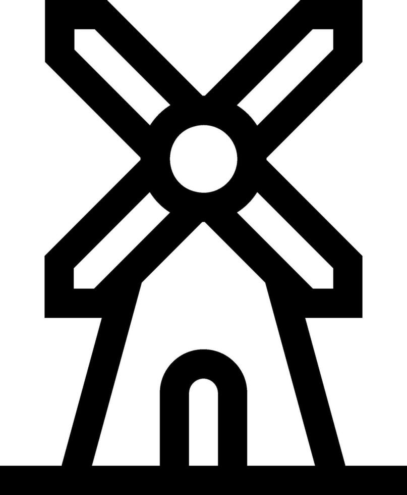 A black and white windmill icon vector
