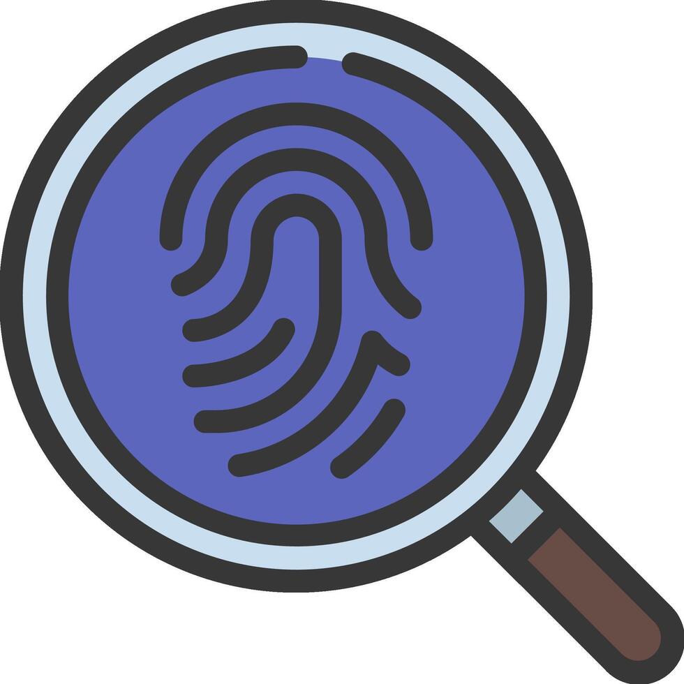 Magnifying fingerprint icon illustration design vector