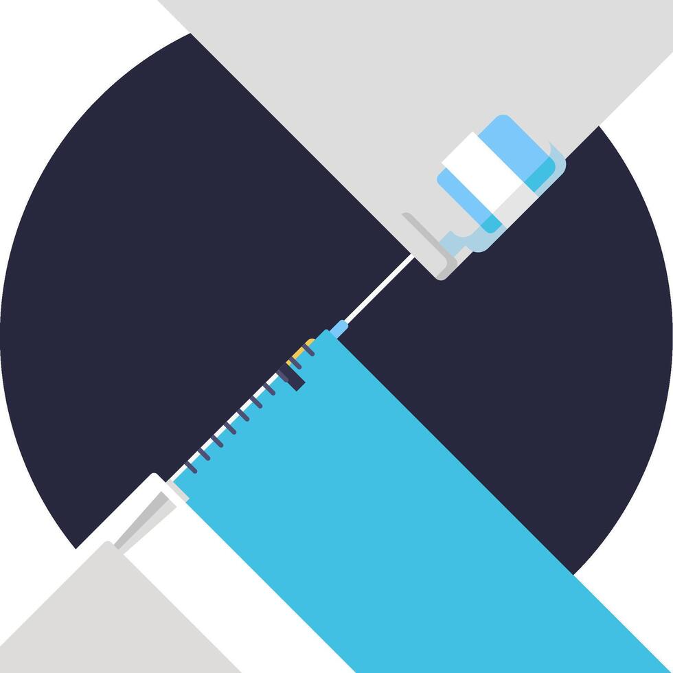 A needle is being inserted into a tube vector