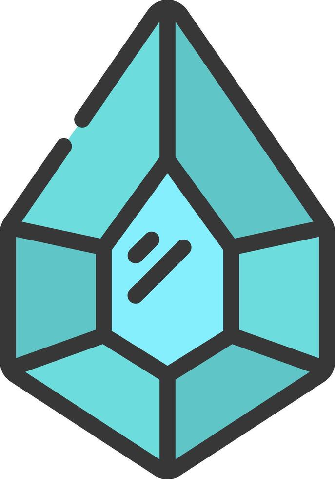 A blue cube with a black outline vector