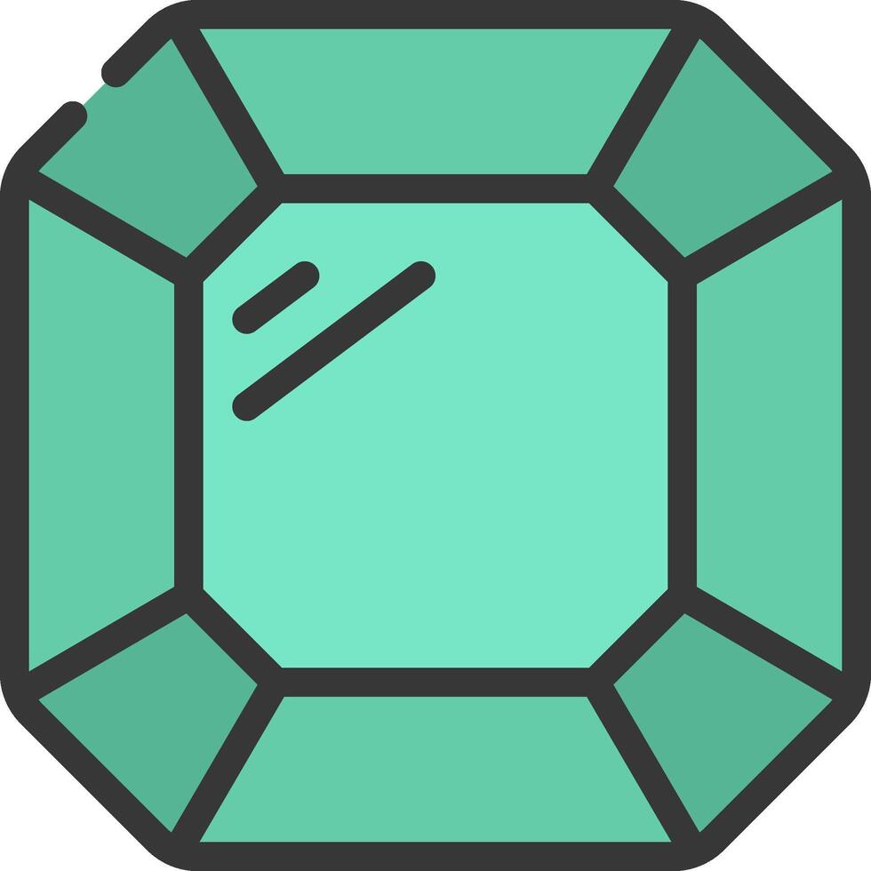 A green gemstone icon vector