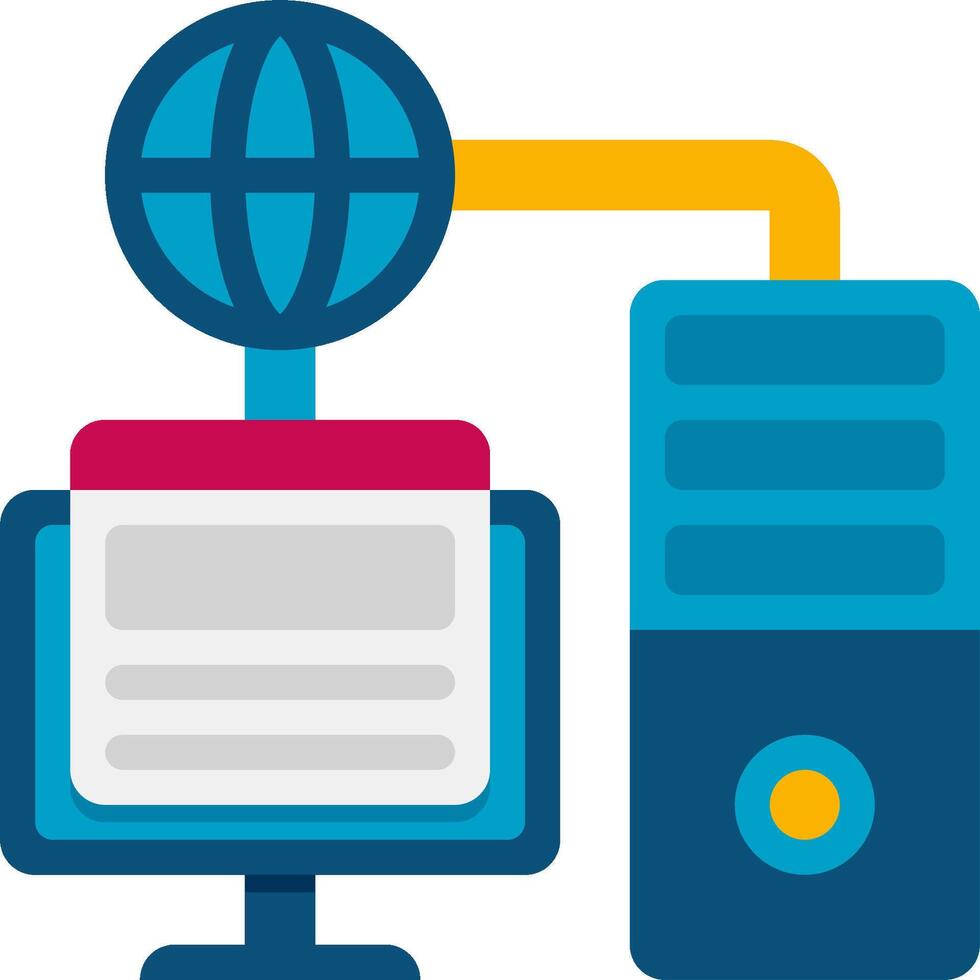 A computer and a globe connected to a computer vector