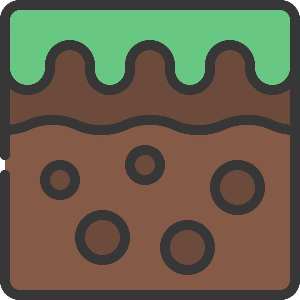 A brown and green square with a green top vector