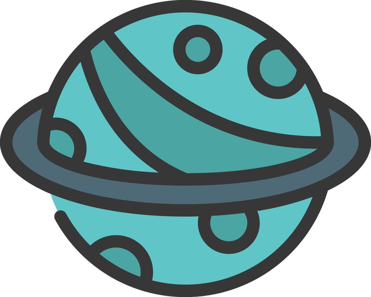 Planet with saturn icon vector