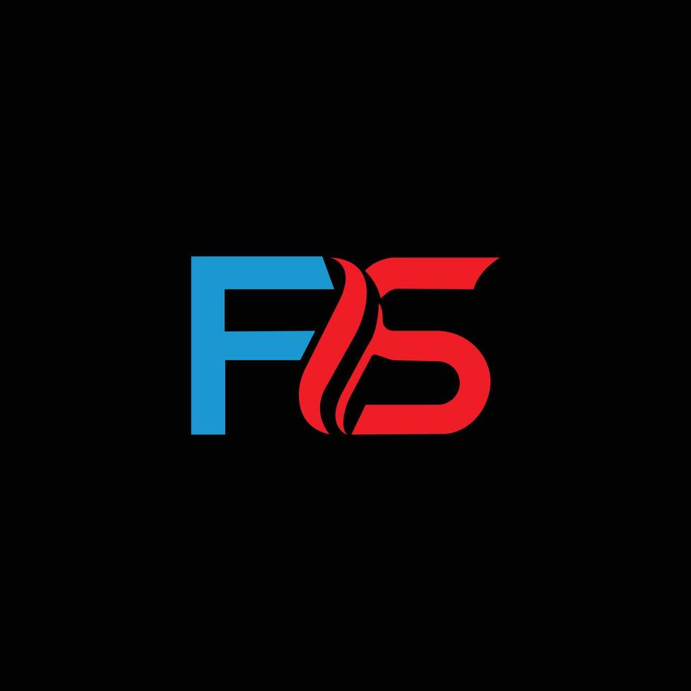 FS Modern Letter Logo Design with Red Dotted Swoosh vector
