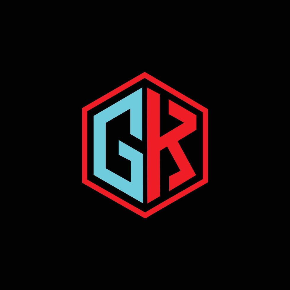 GK logo design template illustration minimal design vector