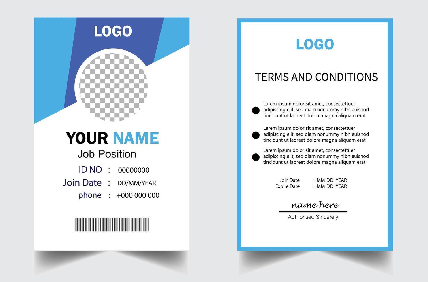 Modern Identity Card With Gradient Blue Navy Abstract Liquid vector