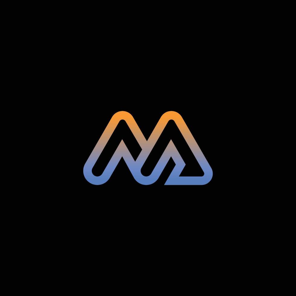 M tech logo design template, M tech logo, M technology vector