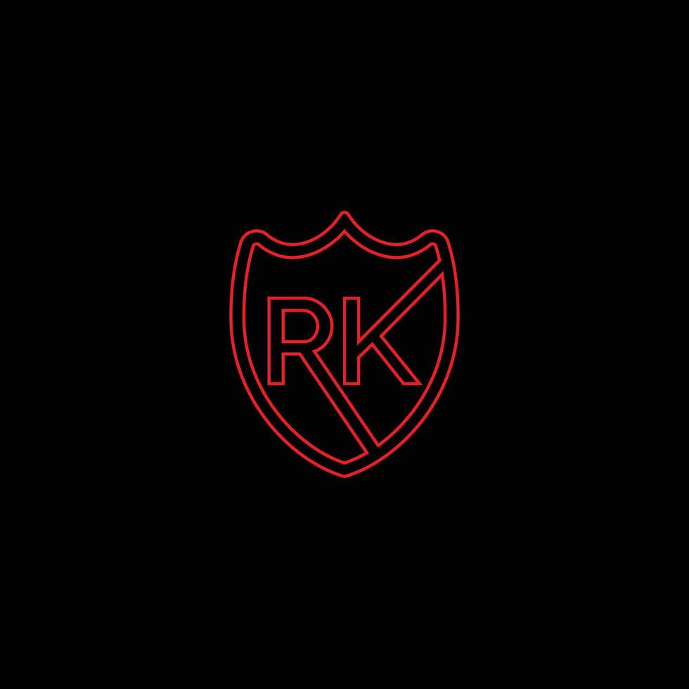 RK shield latter logo design vector