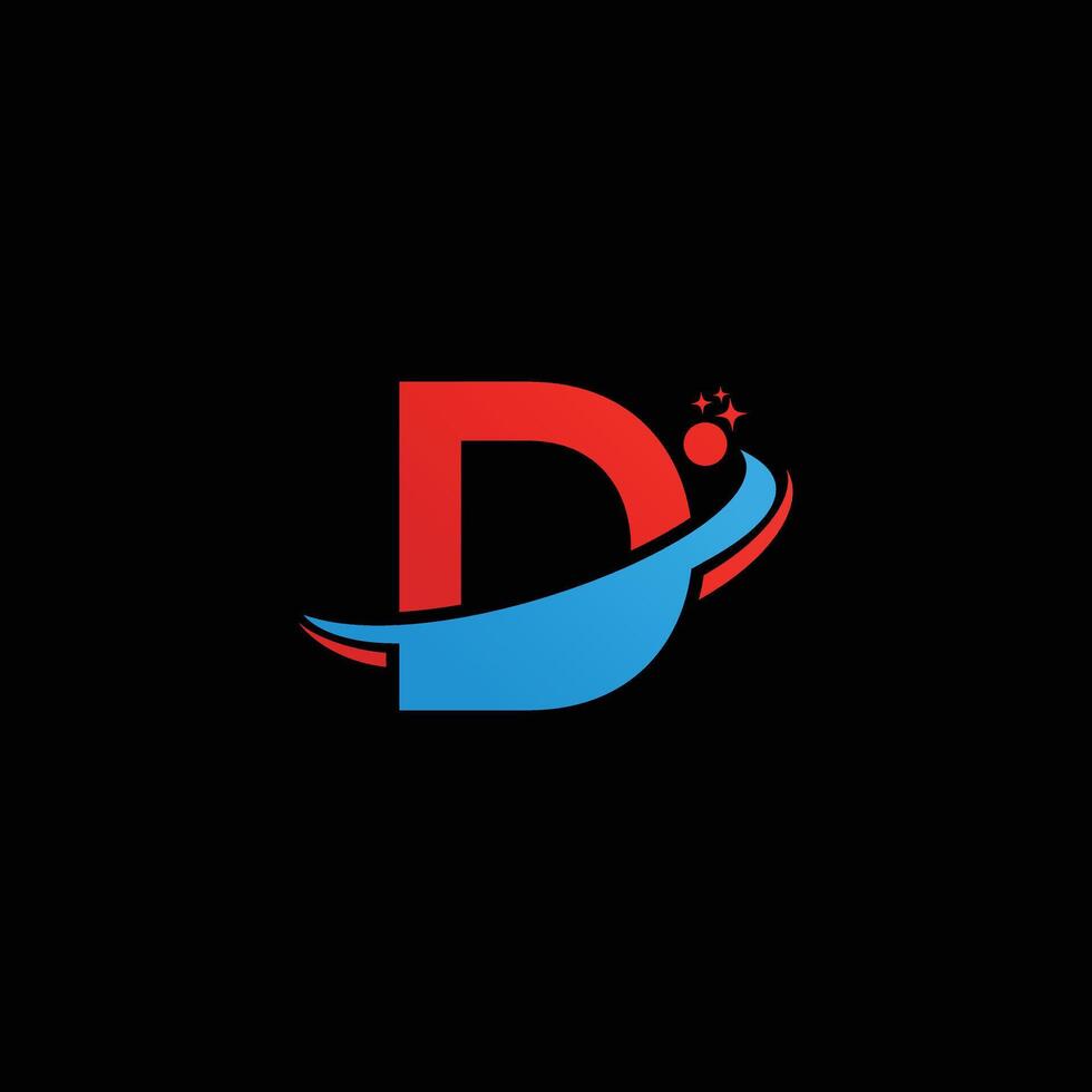 D tech logo design template, D tech logo, D technology vector