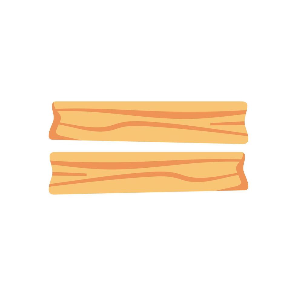 Two wooden planks showing wood grain pattern vector