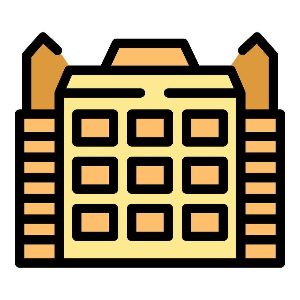 Big city hall building facade with many windows vector