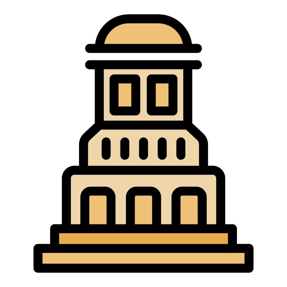 Ancient greek temple building front view with stairs vector