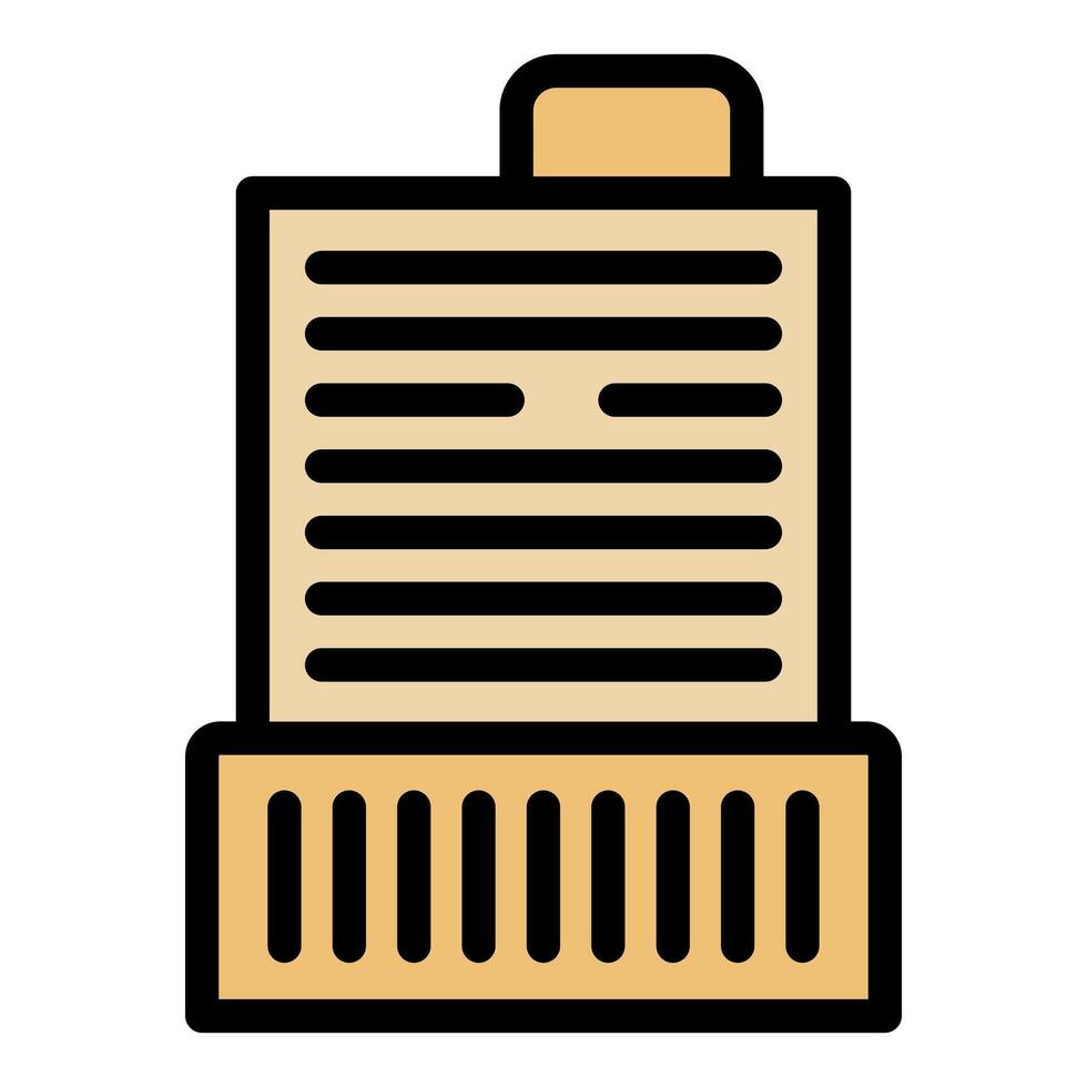 Modern business center office building with columns icon vector