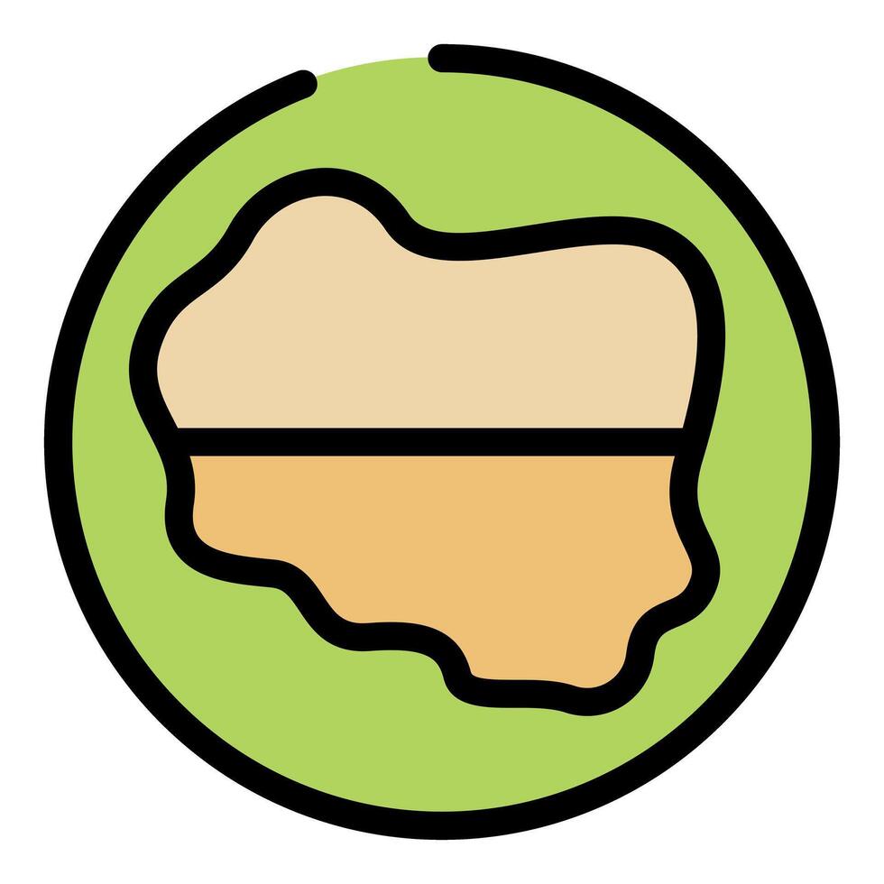 Round icon showing soil layers cross section vector