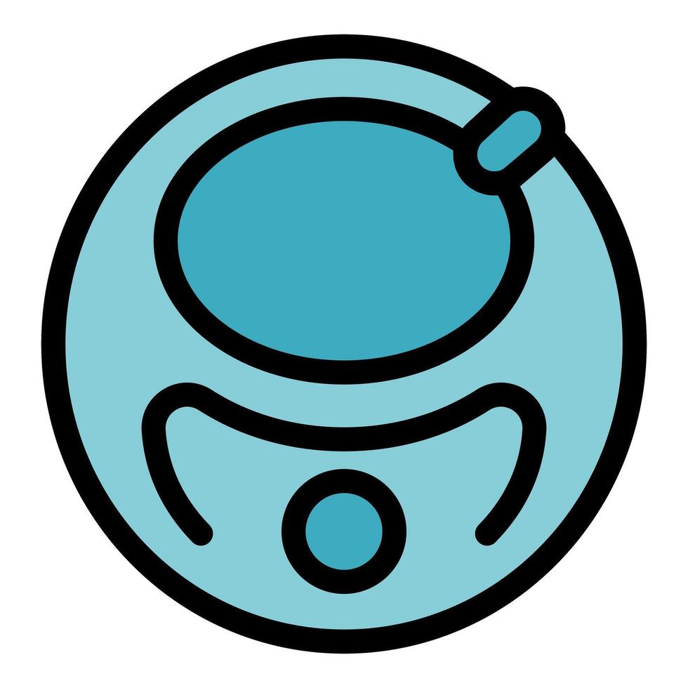 Cartoon astronaut face looking right wearing helmet visor vector