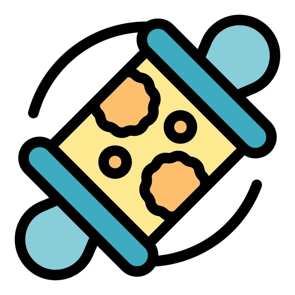 Probiotic lactobacillus bacteria colonizing human intestine icon vector