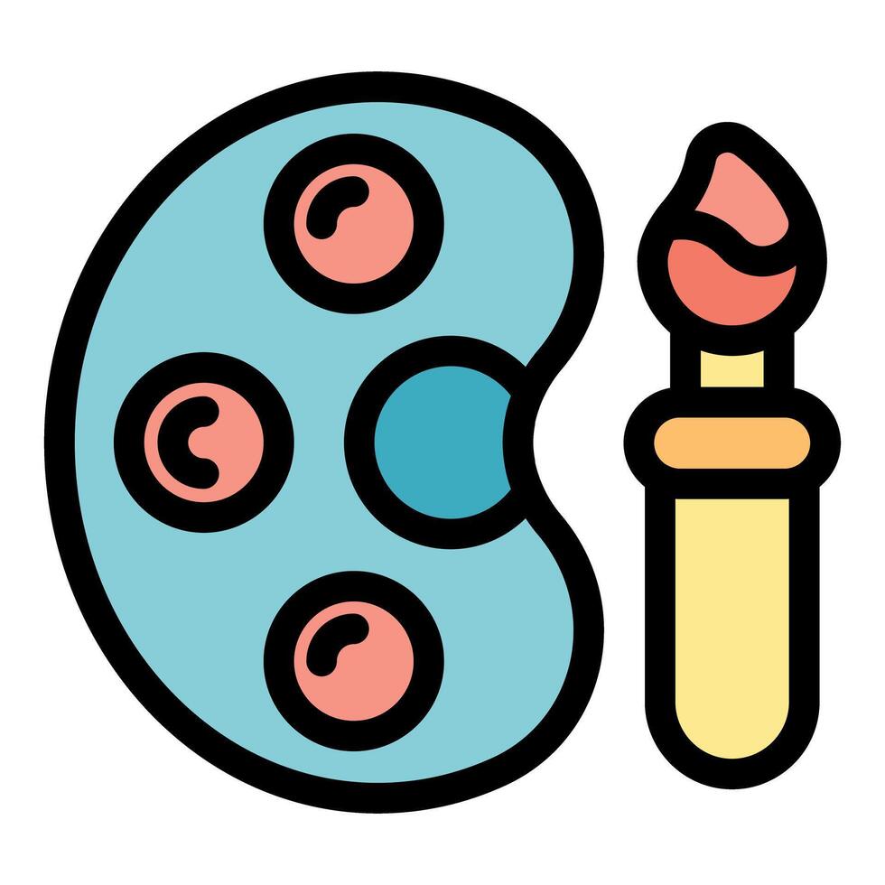 Artist palette and paintbrush representing creativity and art vector