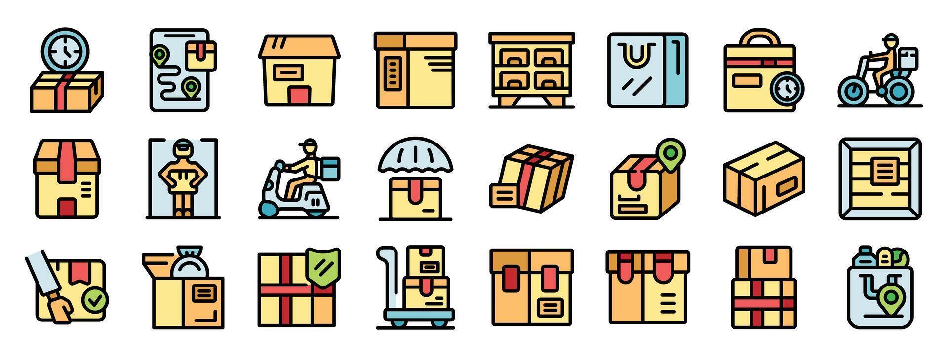 Delivery service maintaining supply chain with logistics and parcel management vector