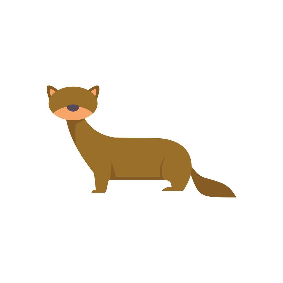 Brown ferret standing on four legs minimalist illustration vector