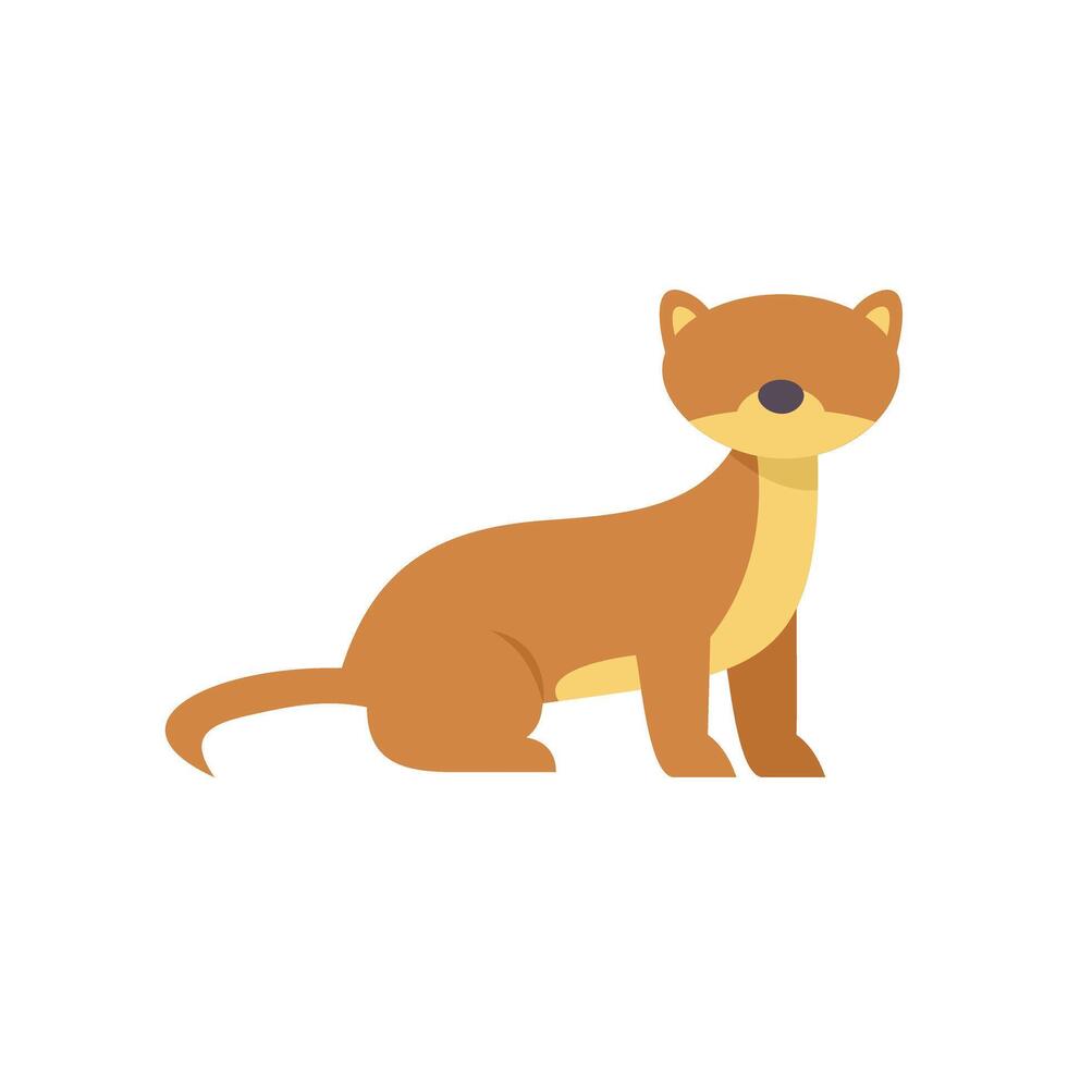 Brown and beige ferret sitting and looking around vector