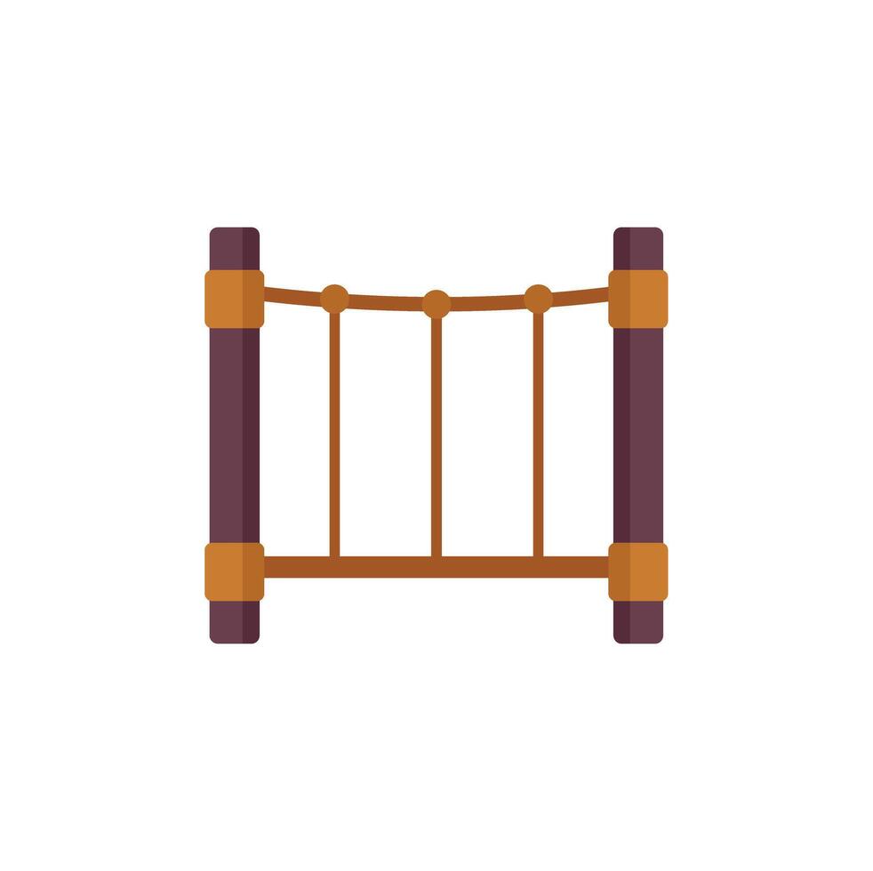 Rope bridge obstacle course element for kids playground vector