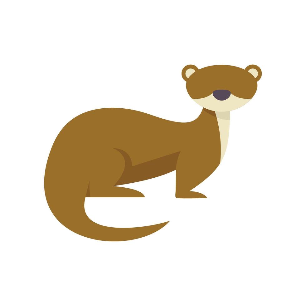 Cute brown river otter sitting looking forward vector