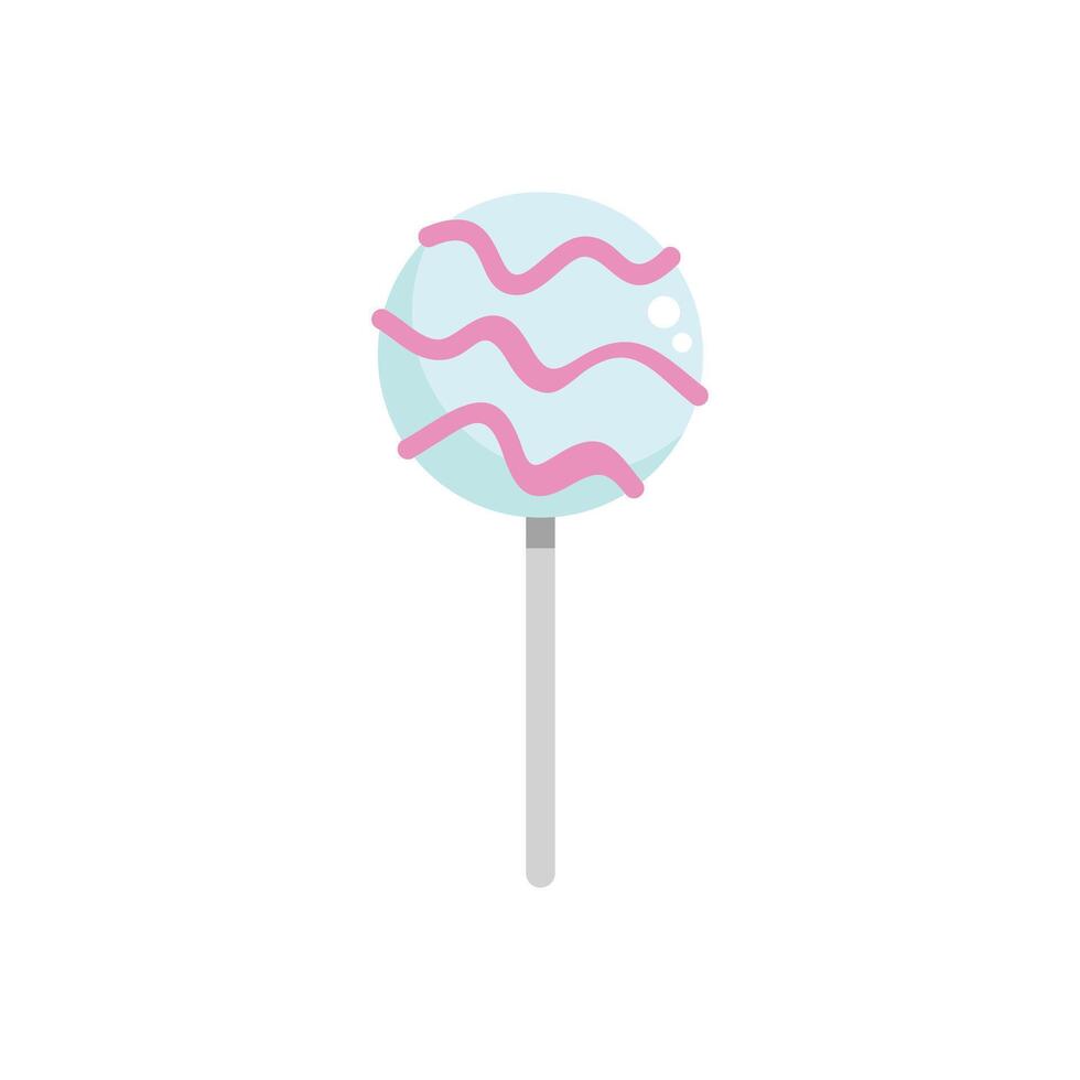 Round lollipop with pink swirls on white background vector