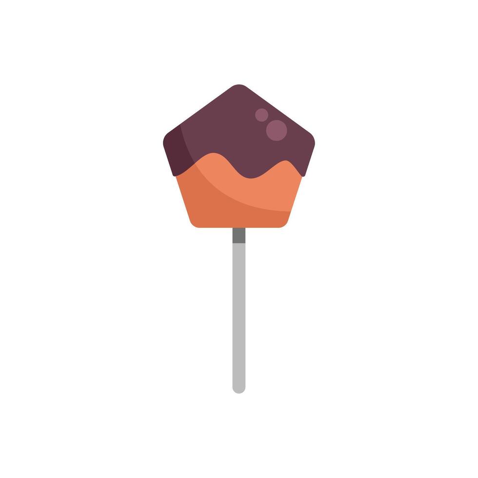 Chocolate topping dripping down delicious cake pop on stick vector