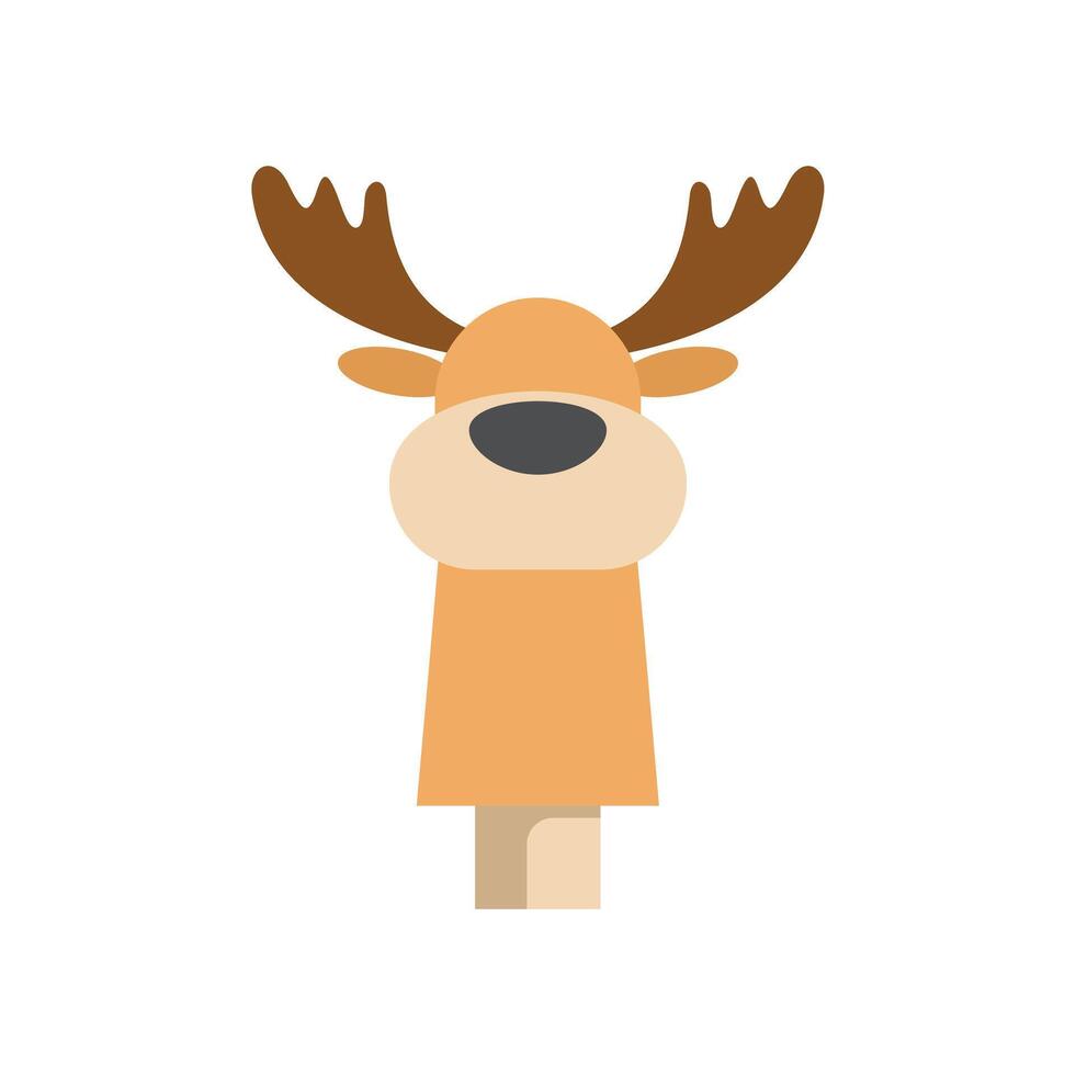 Cute cartoon reindeer hand puppet smiling on white background vector