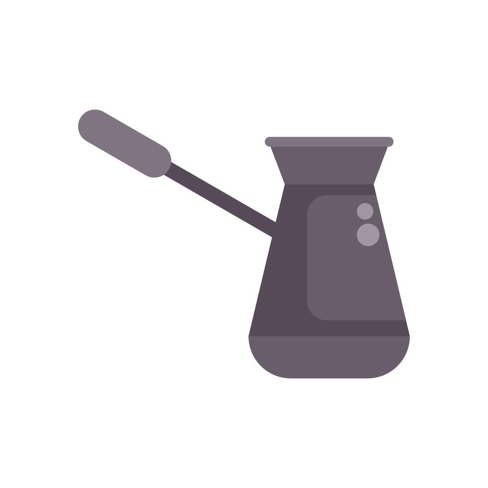 Cezve coffee pot preparing aromatic coffee beverage vector