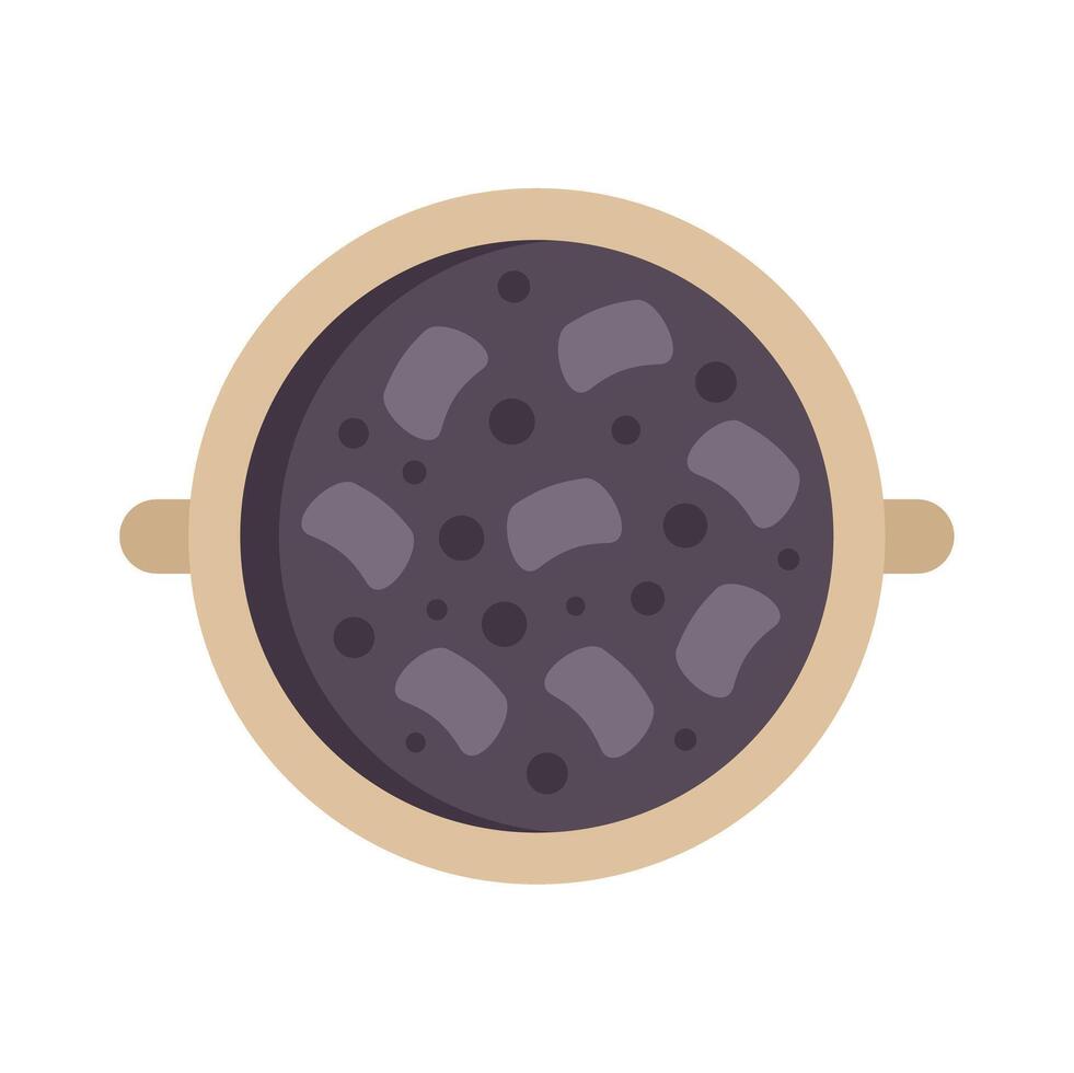 Feijoada brazilian cuisine dish simmering in pot vector illustration