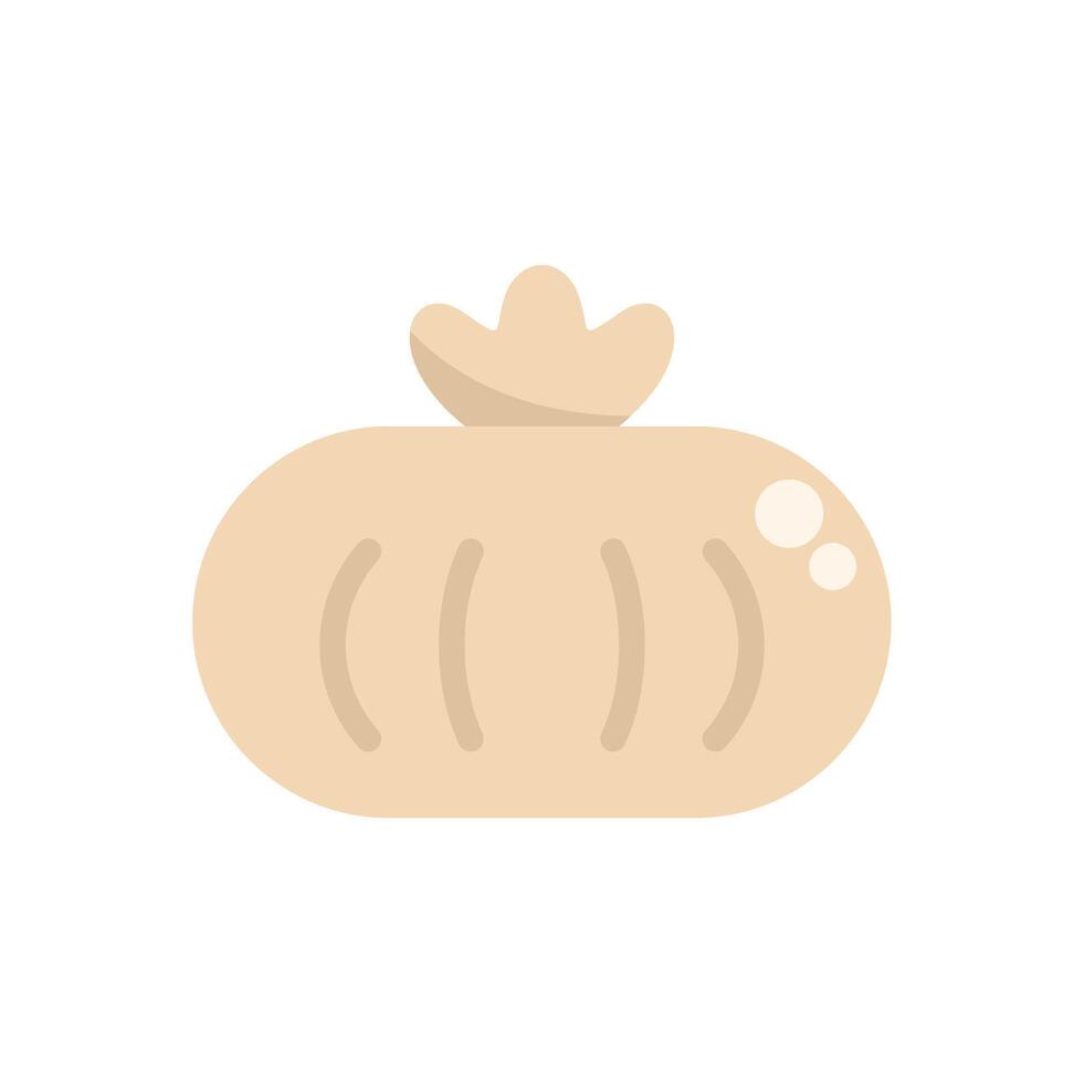 Freshly baked loaf of bread with flour on top icon vector
