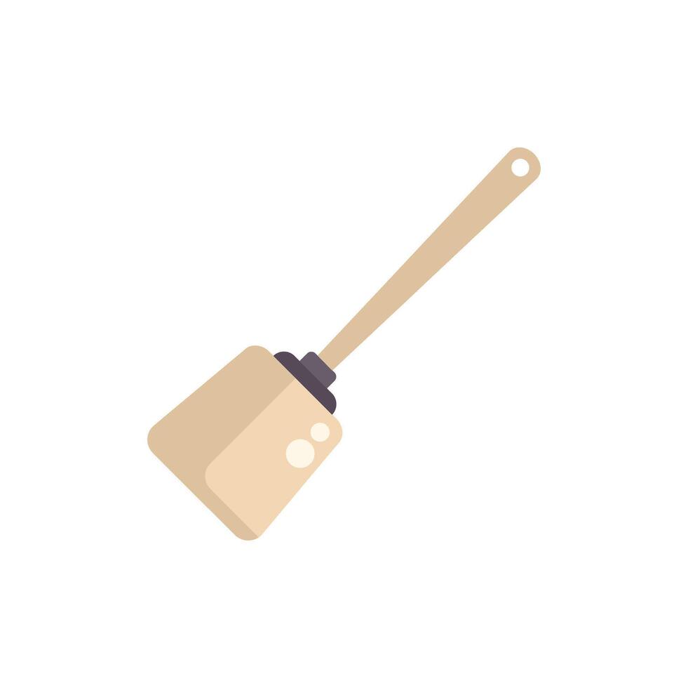 Toilet plunger clearing blockage from white background vector