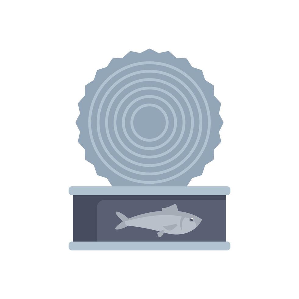 Sardine can preserving a single fish inside vector