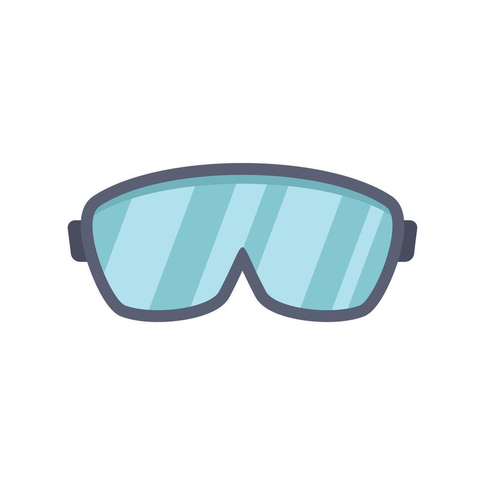 Blue ski goggles protecting eyes while skiing downhill vector