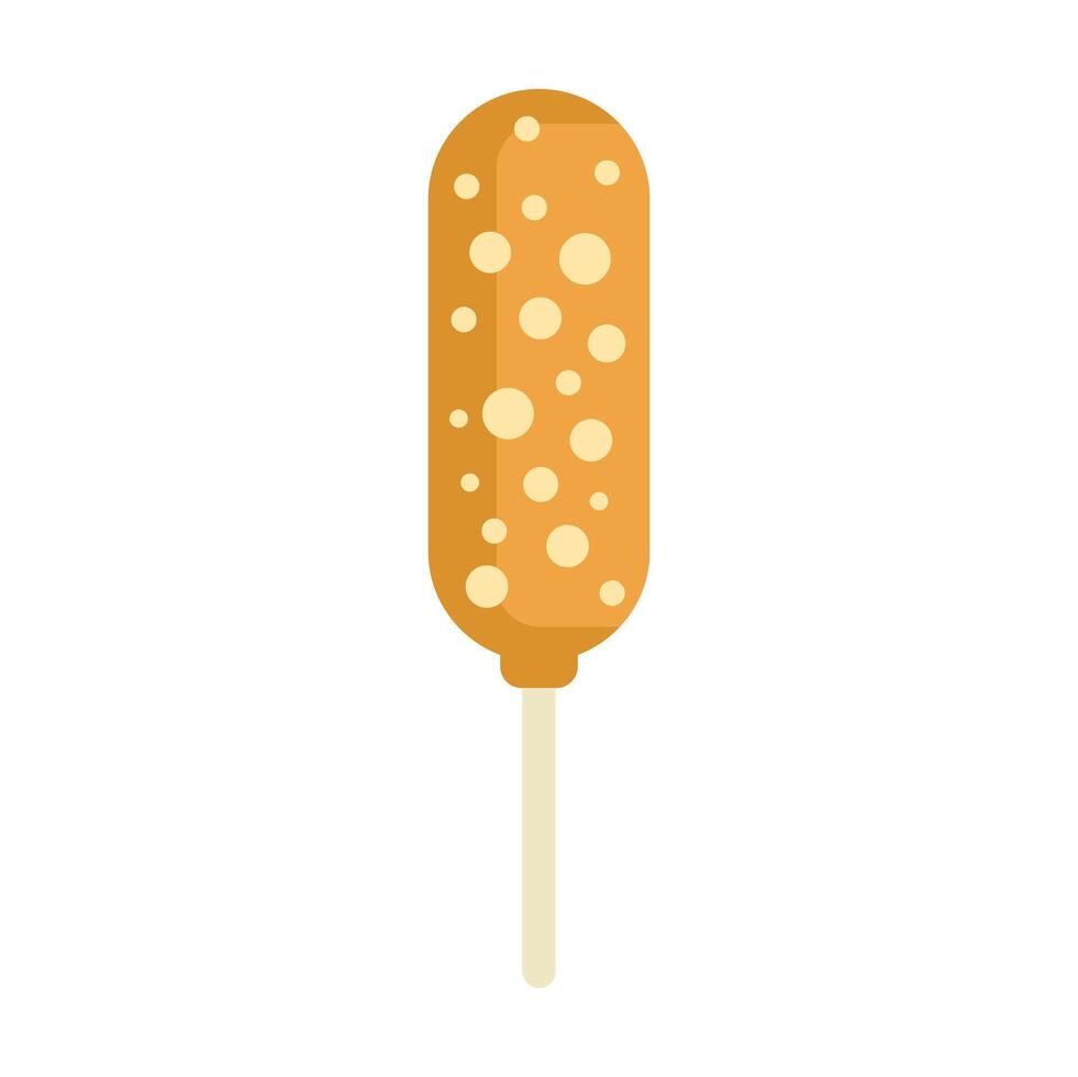 Delicious corn dog on a stick being served hot and fresh vector