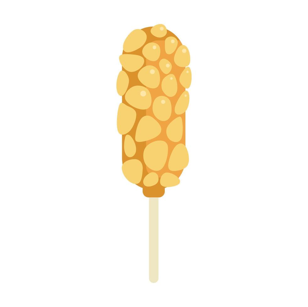 Korean style corn dog with potatoes on a stick vector