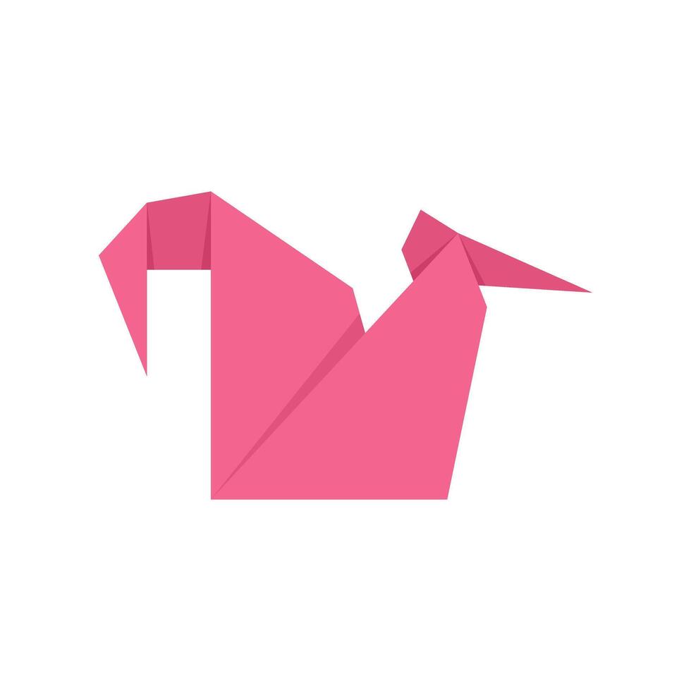 Pink origami bird representing peace and tranquility vector