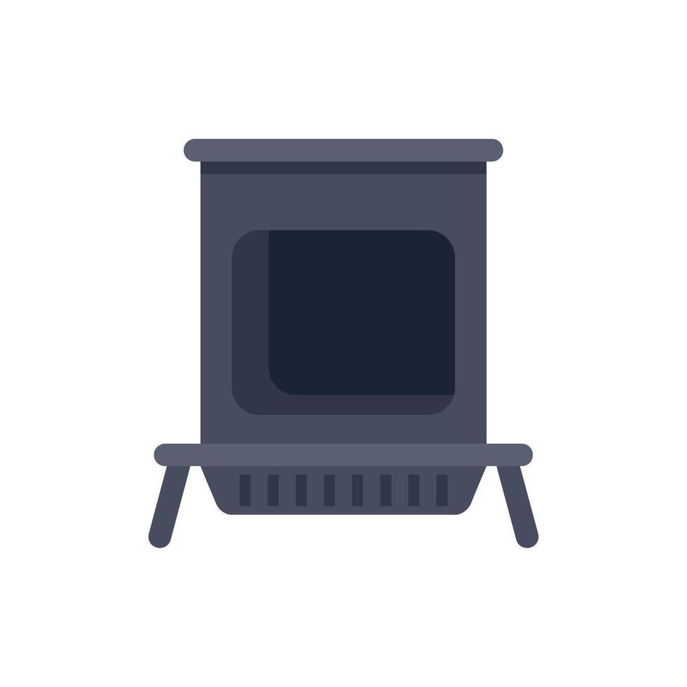 Modern minimalist style wood burning stove providing heat during winter vector