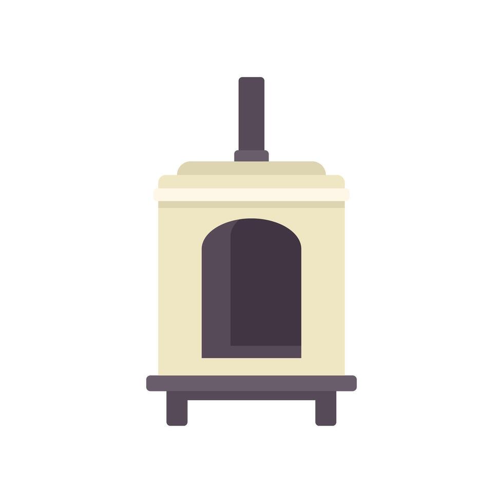 Modern minimalist style wood burning stove providing warmth vector