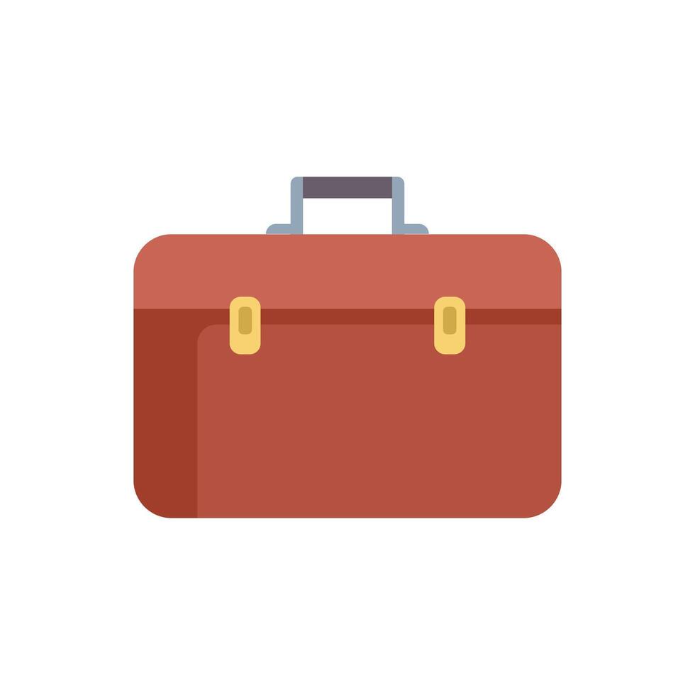 Red briefcase closed with handle business work office icon vector